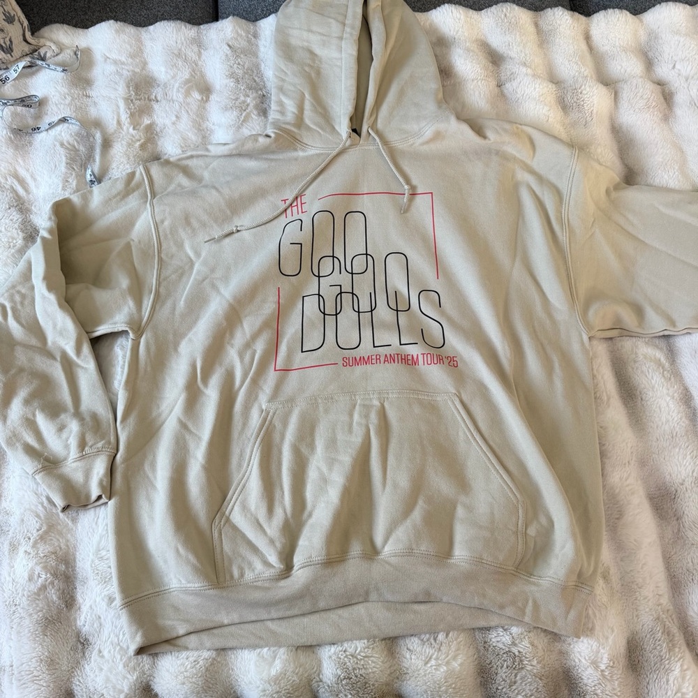 Cream Graphic Print Hoodie